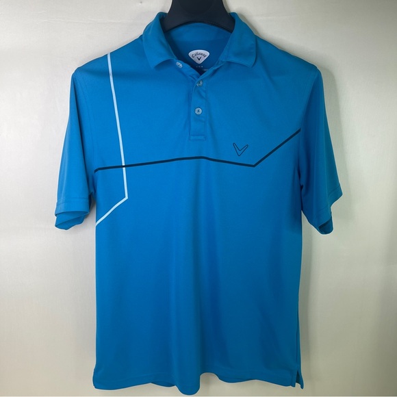 Callaway Polo Short Sleeve Shirt Size Medium Vibrant Blue Golfcore Sporty - Picture 3 of 11